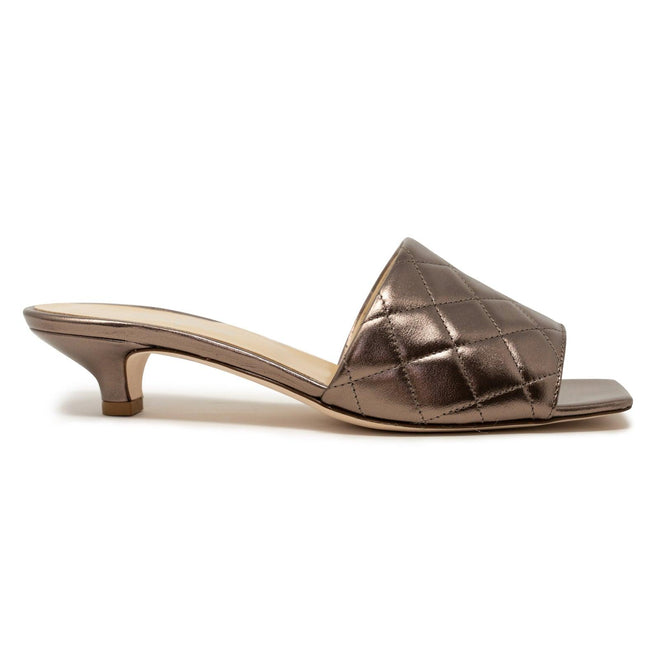 Women Leather Slipper With Heel In Bronze - Jennifer Tattanelli