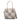 Women Top Handle Leather Bag Intreccio Scozzese in Nude, White and Grey - Jennifer Tattanelli