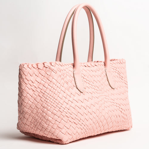 Women Intrecciato Optical Shopping Bag in Rosa