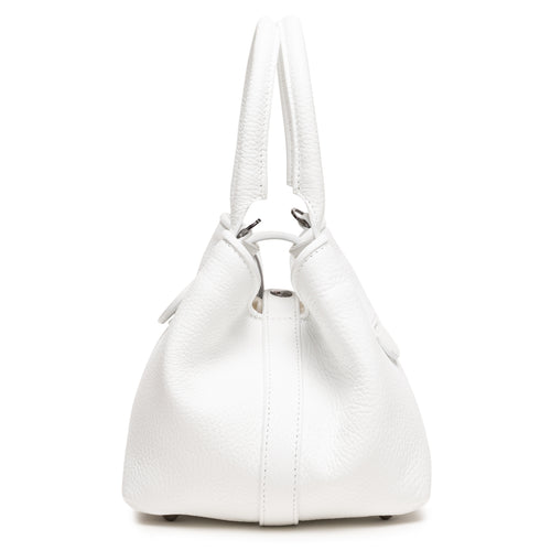 Lucia Top Handle Bag in Cervo White