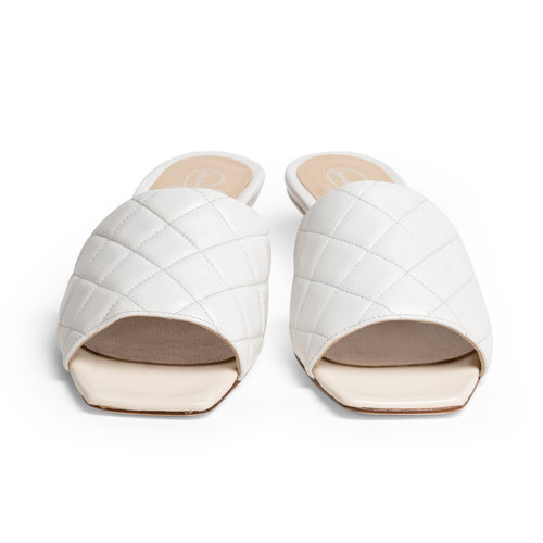 Women Nappa Leather Slipper With Heel In White