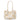 Women Leather Shoulder Bag Intrecciato Scozzese in Beige, Gold and White - Jennifer Tattanelli