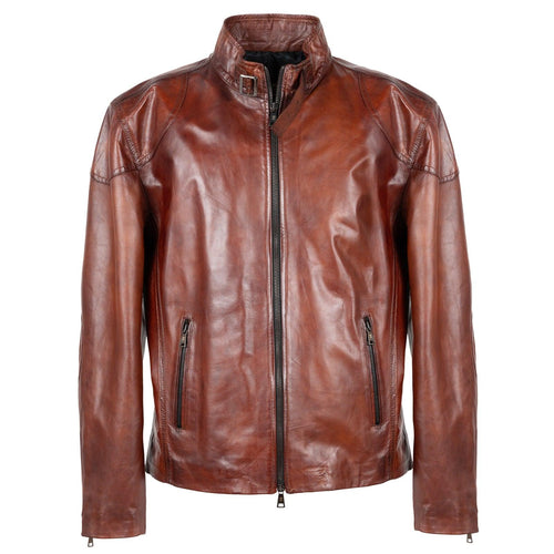 Men Classic Leather Short Jacket - Jennifer Tattanelli
