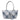 Sophia Petite Intrecciato Scozzese Zippered Shopping Bag in Pearl Gray, Silver and Blue - Jennifer Tattanelli