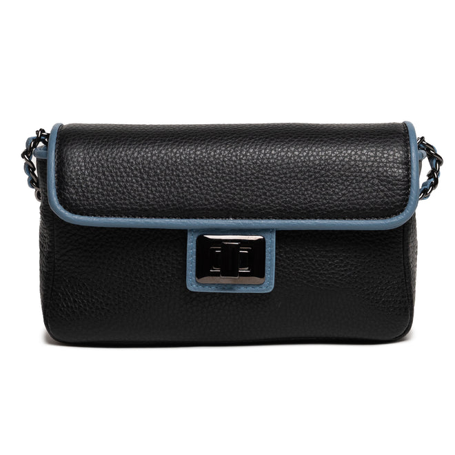 Chicca Leather Clutch in Cervo Black