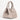 Women's Pearled Taupe Nappa Perlata Leather Lucia Bag Intreccio Quadro