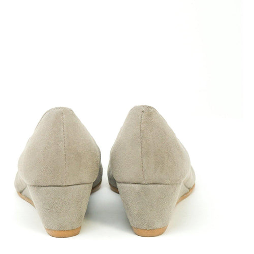 Ballerina with Wedge in Suede Taupe - Jennifer Tattanelli