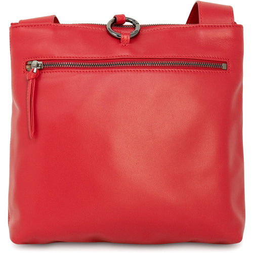 Women's Leather Crossbody Bag in Nappa Red Intreccio Optical - Jennifer Tattanelli