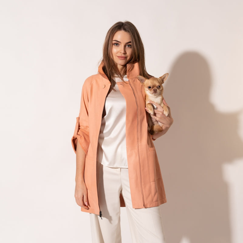 ALBA Reversible Leather Jacket in Nantucket Red